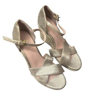 J. Crew Women's Metallic Espadrille Wedge Sandals Size 7.5